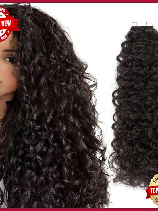 22 Inch Kinky Curly Remy Human Hair Tape-in Extensions 50G  display picture 3
